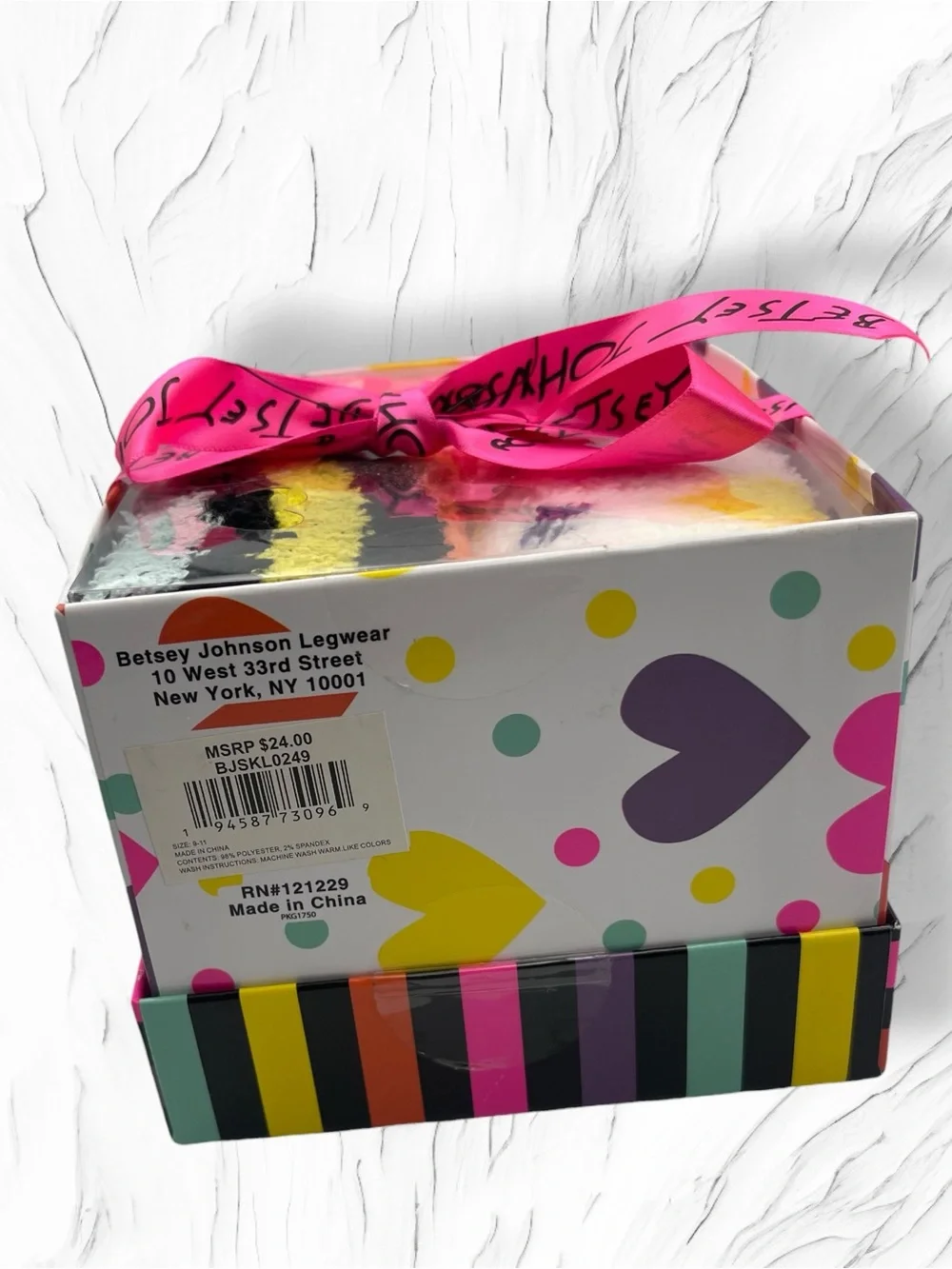 NWT Betsey Johnson 3 Pack Plush Cozy Socks Gift Box Set Multi